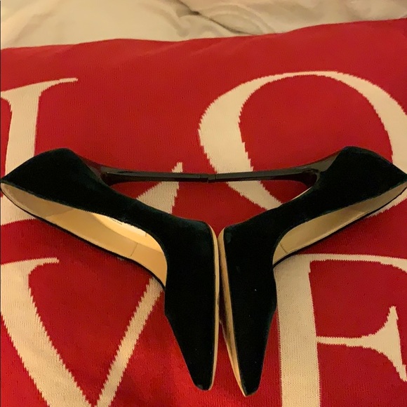 Jimmy Choo Romy HEELS Classic PUMPS Green Velvet - Picture 2 of 4
